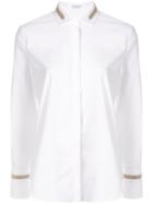 Brunello Cucinelli Bead Detail Cotton Shirt - White