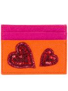 Dolce & Gabbana Sequin Heart Appliqué Cardholder - Yellow & Orange