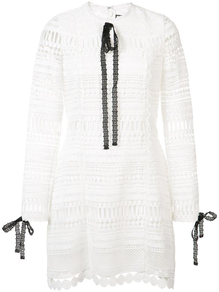 Alexis - Laced Detail Dress - Women - Polyester/spandex/elastane - Xs, White, Polyester/spandex/elastane