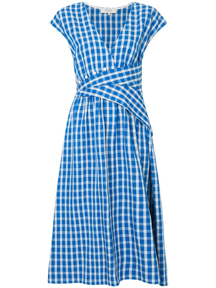 Sea Checked Dress - Blue