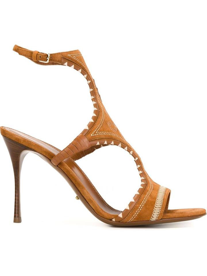 Sergio Rossi Embroidered High Heel Sandals