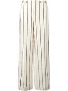 Polo Ralph Lauren Striped Wide-leg Trousers - Nude & Neutrals