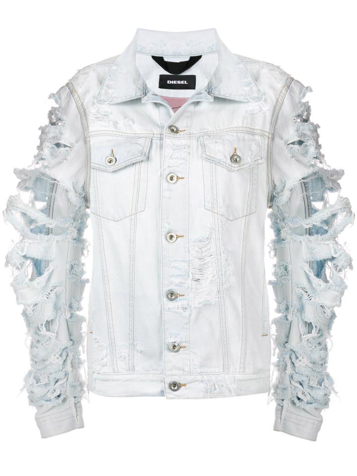 Diesel Ripped Distressed Jacket - Blue