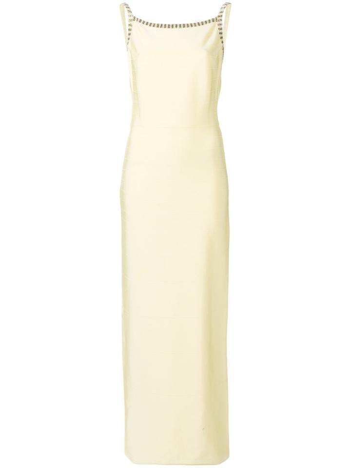 Hervé Léger Crisscross Back Gown - Yellow & Orange