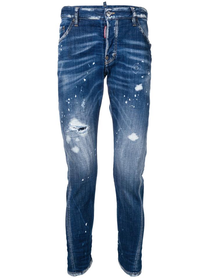 Dsquared2 Distressed Tapered Jeans - Blue