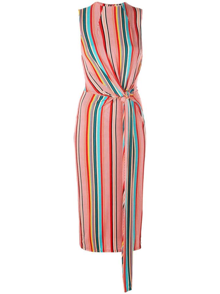 Alice+olivia Striped Midi Dress - Red