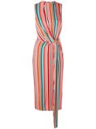 Alice+olivia Striped Midi Dress - Red
