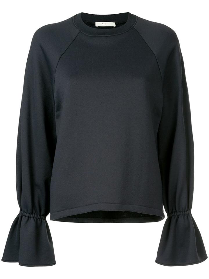 Tibi Ruffle Sleeve Sweatshirt - Blue