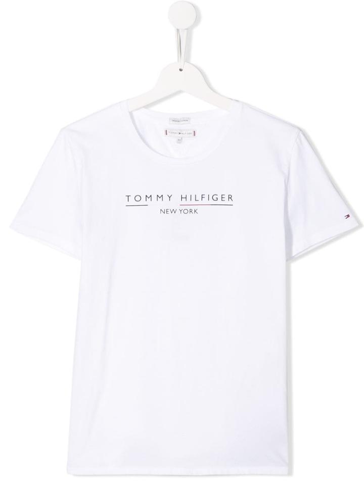 Tommy Hilfiger Junior Logo Printed T-shirt - White