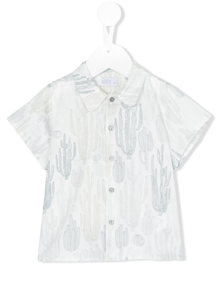 Violeta E Federico - Cactus Print Shirt - Kids - Cotton - 6 Mth, Green