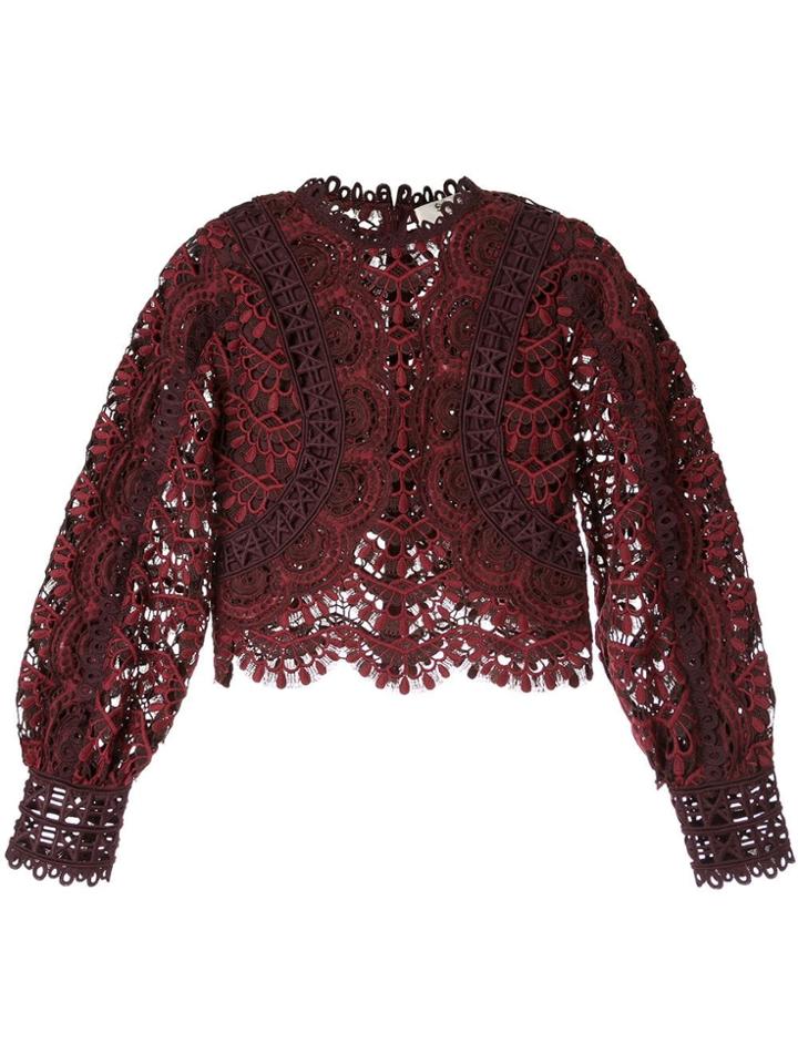 Sea Embroidered Cropped Blouse