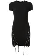 Dsquared2 Side Tie Laces Dress, Women's, Size: 36, Black, Elastodiene/acetate/viscose