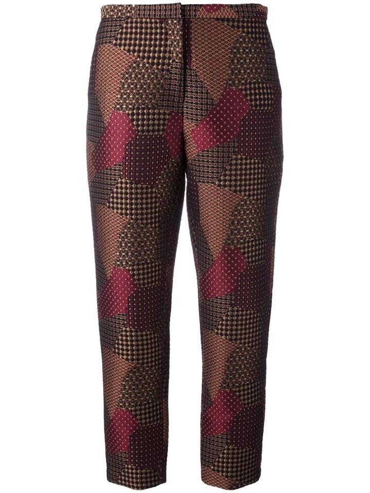 Rosetta Getty Cropped Tapered Trousers, Women's, Size: 6, Red, Polyester/viscose/wool