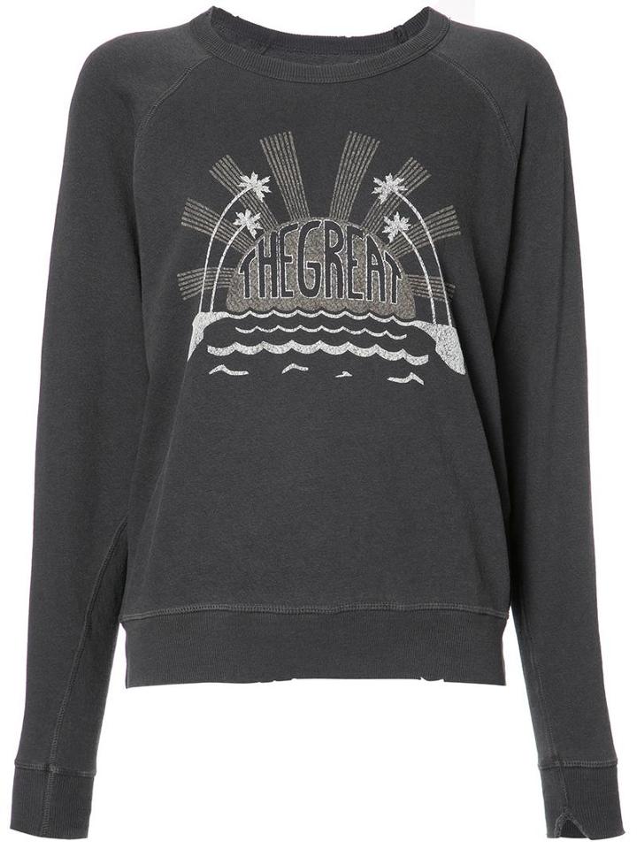The Great Logo Print Sweatshirt, Women's, Size: 1, Black, Cotton