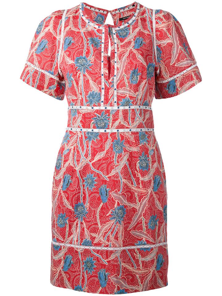 Isabel Marant - Printed Umbria Dress - Women - Silk/cotton/acrylic/brass - 40, Red, Silk/cotton/acrylic/brass