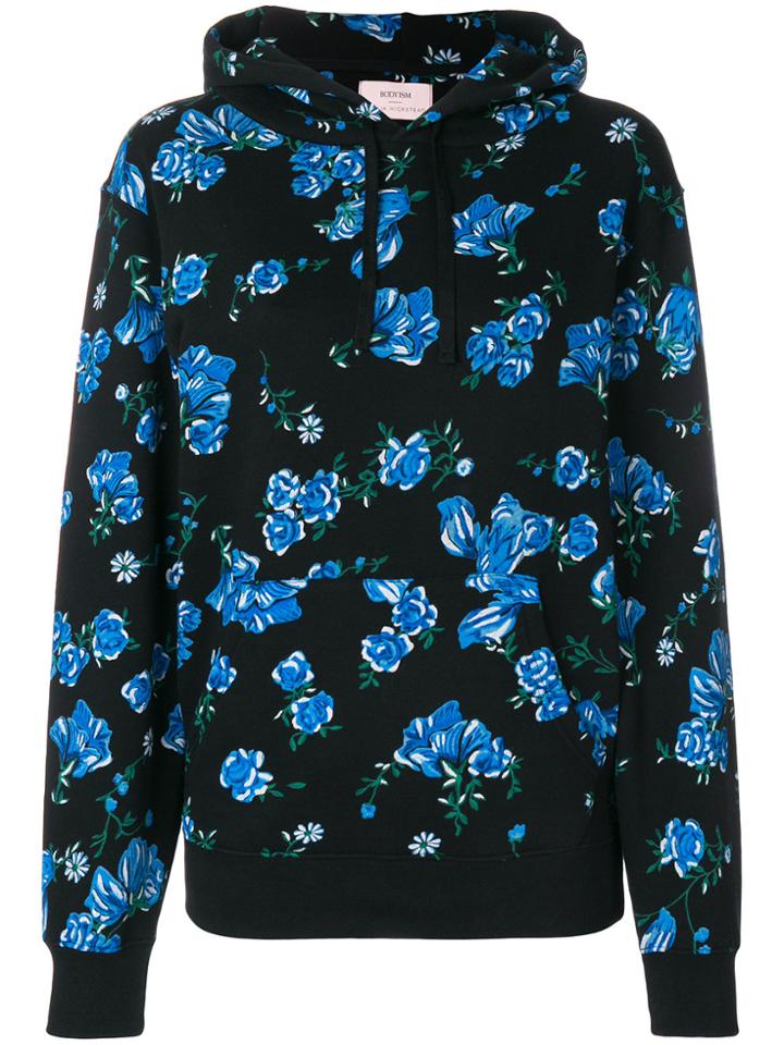 Bodyism Floral Print Hoodie - Black