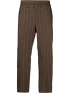 Neil Barrett Striped Pattern Drawstring Trousers - Brown