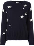 Chinti & Parker Cashmere Slouchy Star Intarsia Sweater - Blue