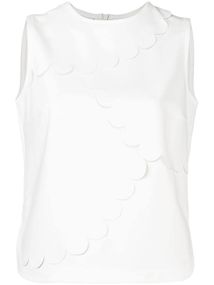 Akris Punto Scalloped Detail Blouse - White