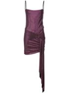 Alexandre Vauthier Crystal Embellished Draped Mini Dress - Pink &