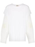Bed J.w. Ford Lace Panels Long-sleeve T-shirt - White