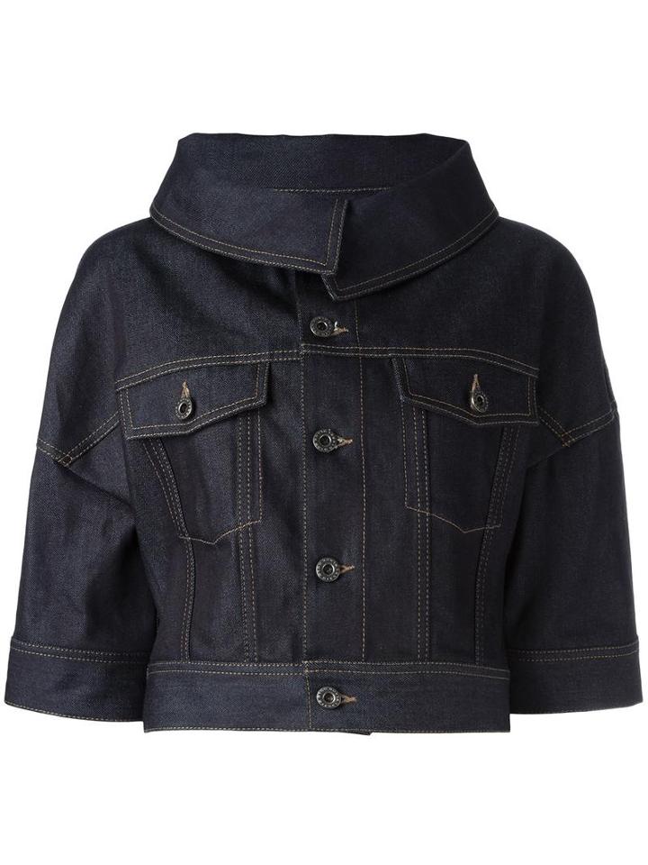 Diesel Black Gold Three-quarters Cropped Denim Jacket, Women's, Size: 36, Blue, Cotton