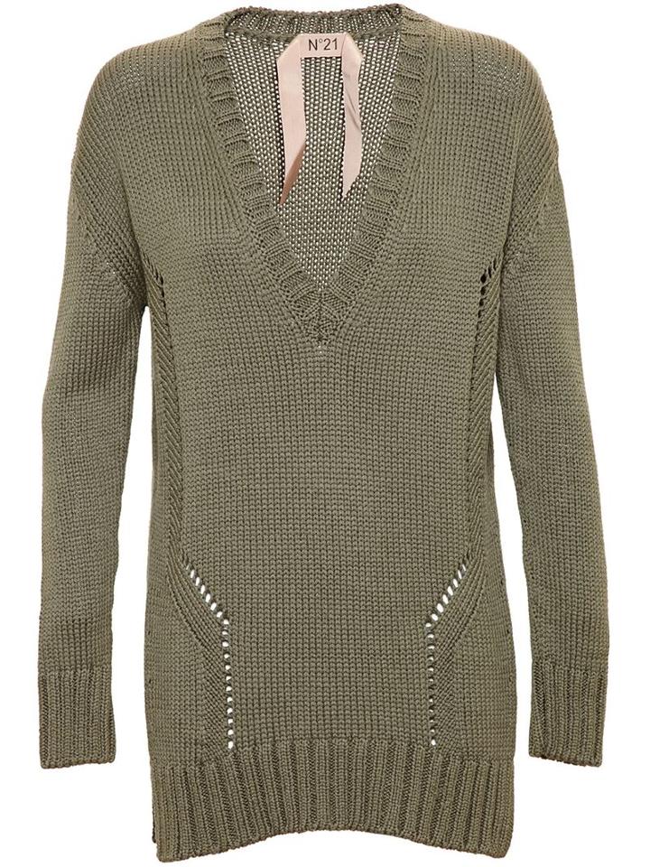 N.21 Chunky Khaki Oversized Cotton Jumper