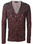 Alexander Mcqueen - Vine Print Cardigan - Men - Silk/wool - S, Red, Silk/wool
