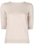 Agnona Half Sleeve Sweater - Nude & Neutrals