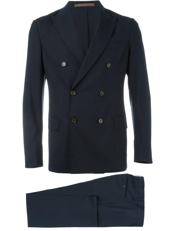 Eleventy Two Piece Suit, Men's, Size: 52, Blue, Spandex/elastane/wool