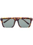 Linda Farrow X Marcelo Burlon Brown Tortoiseshell Sunglasses