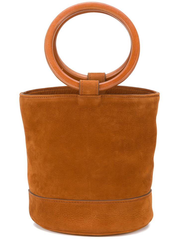 Simon Miller Bonsai Bucket Bag, Women's, Brown, Suede/wood