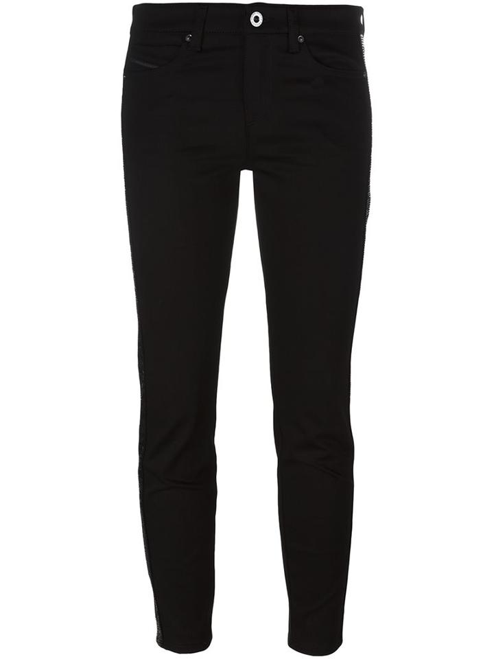 Diesel Black Gold Cropped Skinny Jeans, Women's, Size: 28, Cotton/polyester/spandex/elastane
