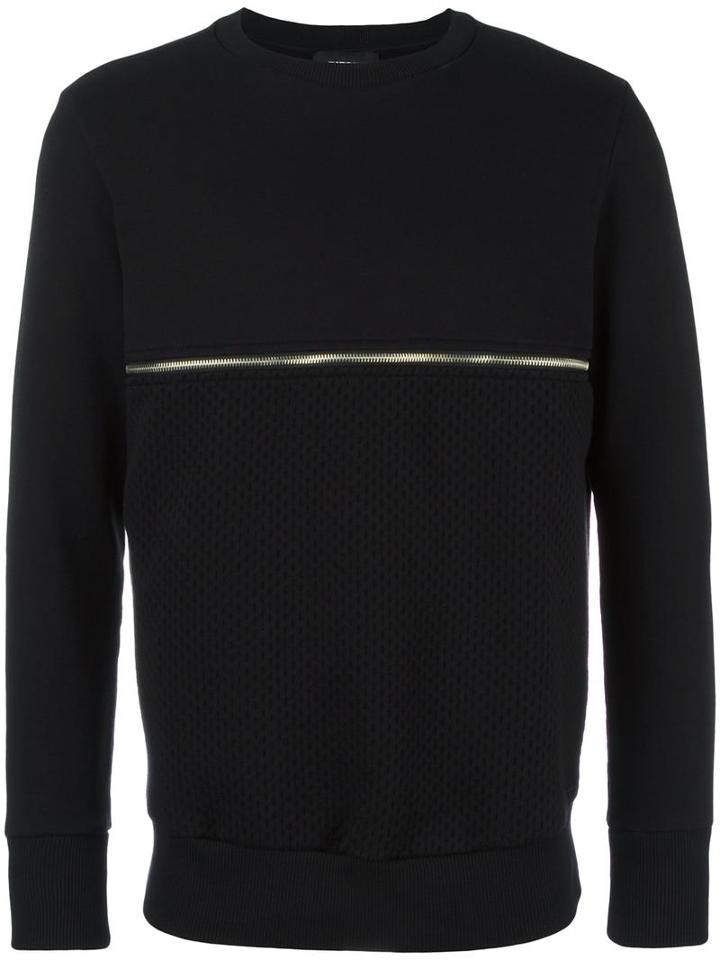 Diesel Zipped Sweatshirt, Men's, Size: Medium, Black, Cotton