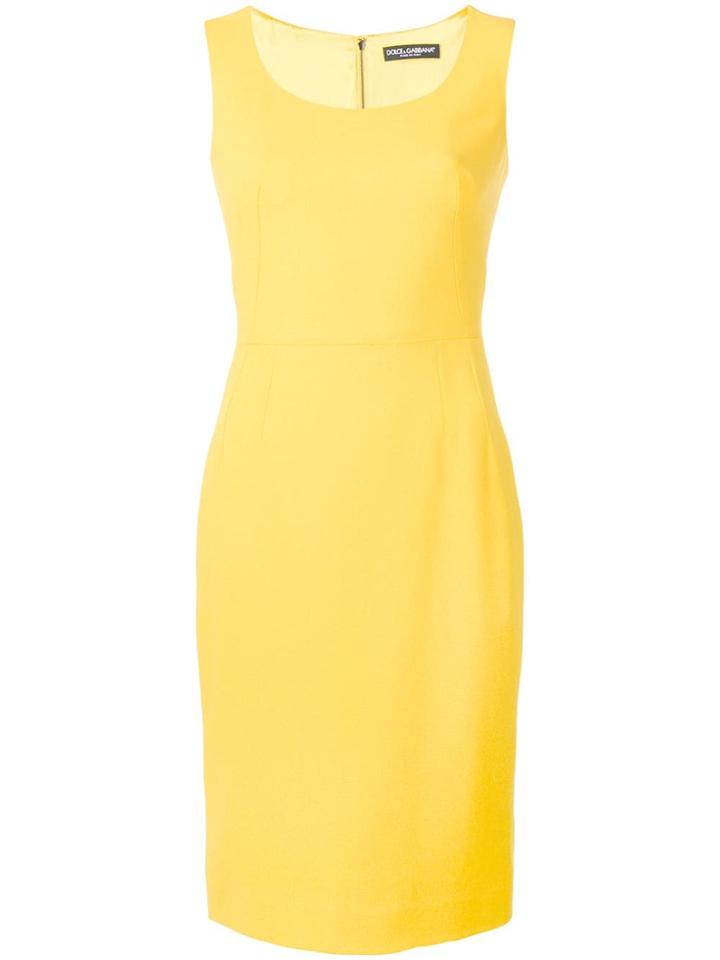 Dolce & Gabbana Fitted Pencil Dress - Yellow