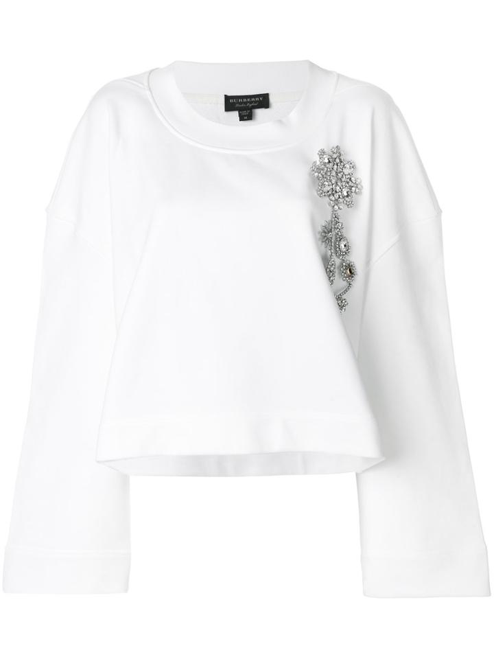 Burberry Cropped Sweatshirt - White