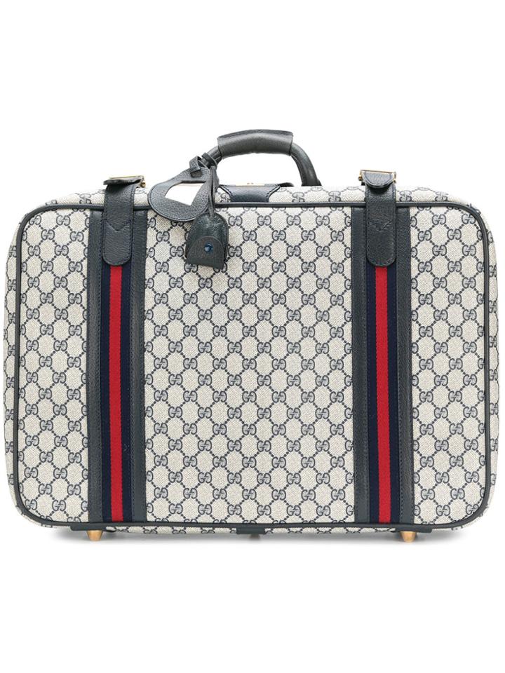 Gucci Vintage Gg Supreme Luggage Bag - Blue