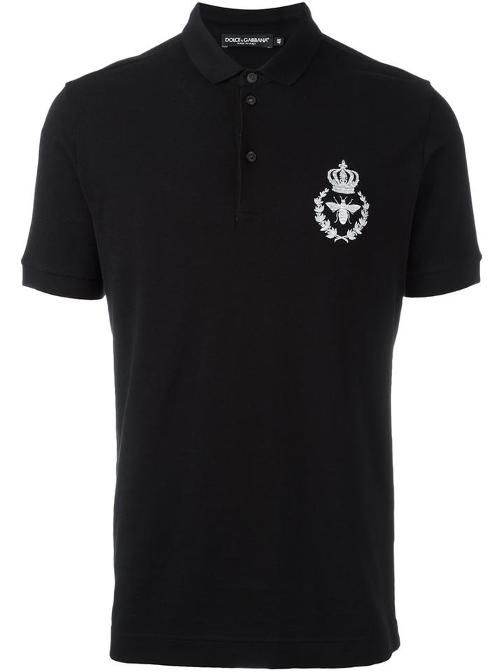 Dolce & Gabbana Logo Polo Shirt, Men's, Size: 48, Black, Cotton