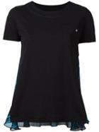 Versus Sheer Panel T-shirt, Women's, Size: 40, Black, Cotton/silk