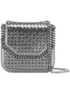 Stella Mccartney - Wicker Falabella Box Shoulder Bag - Women - Cotton/polyester/polyurethane/artificial Leather - One Size, Grey, Cotton/polyester/polyurethane/artificial Leather