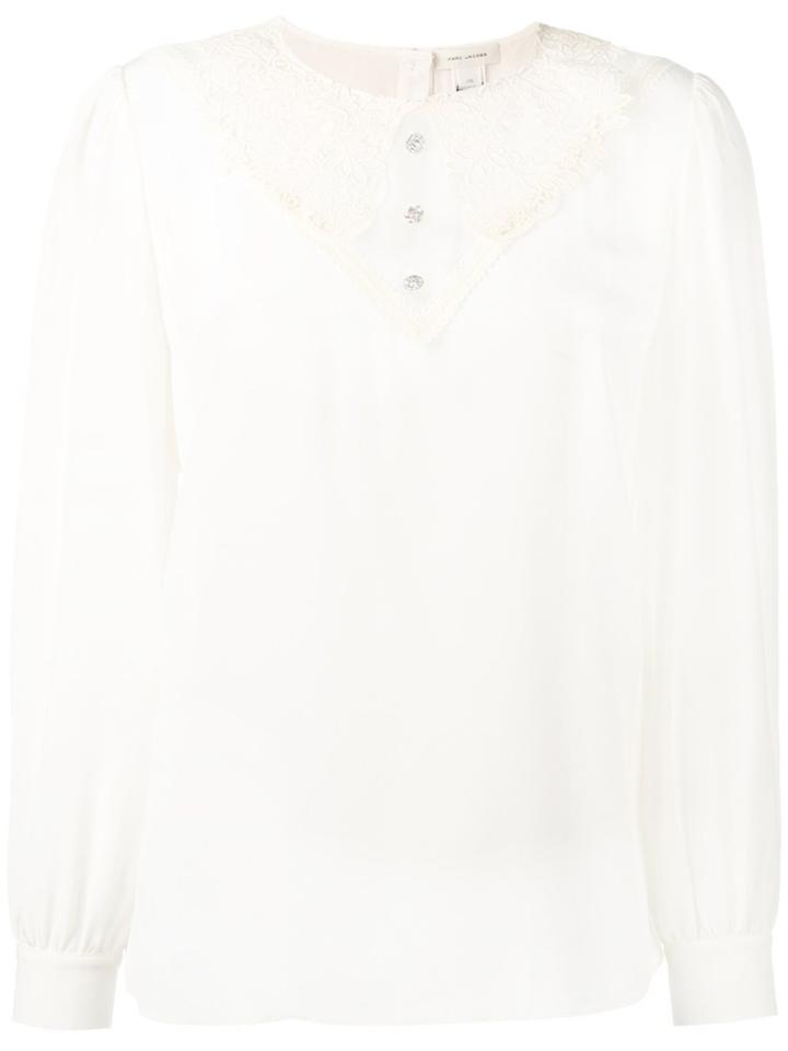 Marc Jacobs Embroidered Collar Blouse - White