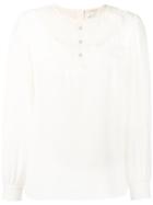 Marc Jacobs Embroidered Collar Blouse - White