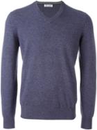 Brunello Cucinelli V-neck Jumper, Men's, Size: 50, Pink/purple, Silk/cashmere/virgin Wool