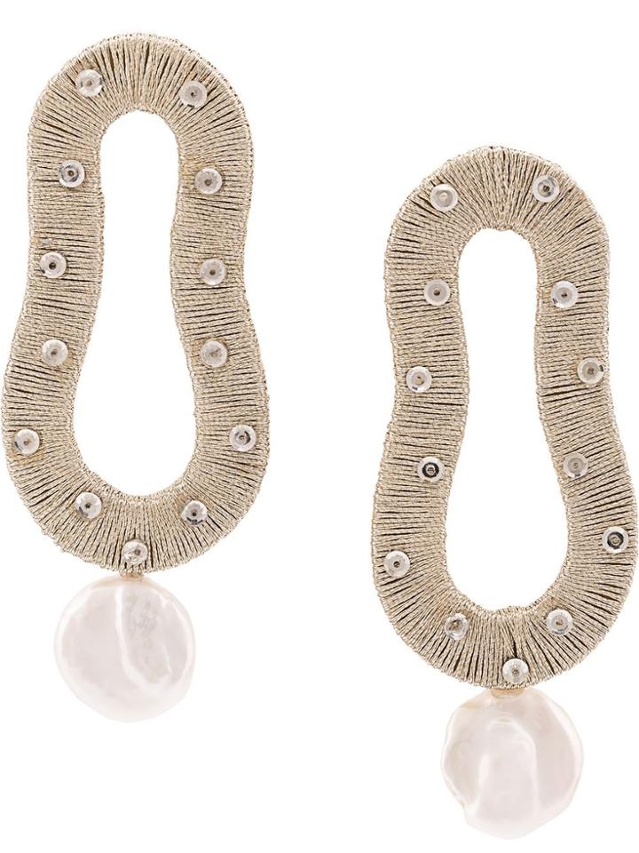 Lizzie Fortunato Jewels Escher Hand-woven Earrings - Silver