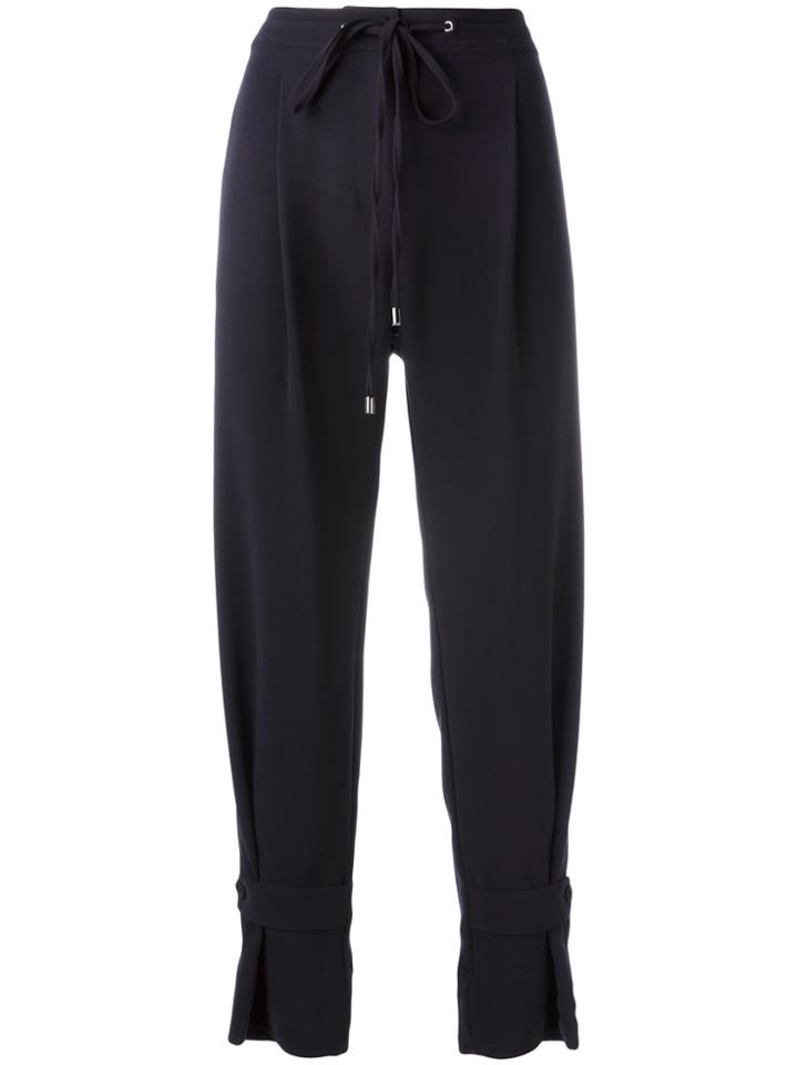 Jil Sander Navy Drawstring Trousers - Blue