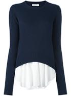 Dondup Layered Jumper, Women's, Size: Xs, Blue, Polyamide/viscose/cashmere/wool