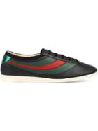 Gucci Leather Low-top Sneaker With Web - Black