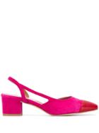 Paris Texas Low Heel Slingback Pumps - Pink