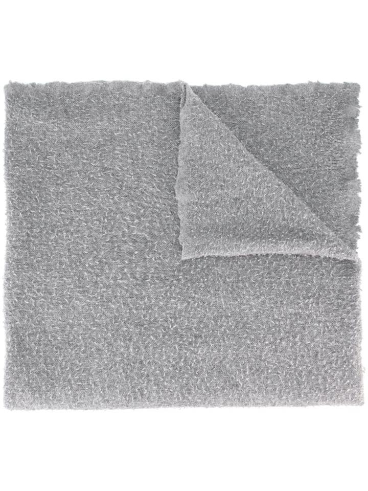 Avant Toi Pilling Effect Scarf, Men's, Grey, Cashmere/merino