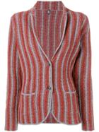 Eleventy Striped Knitted Blazer - Red